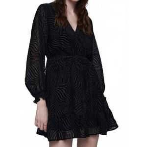 NEW WILD PONY isabella microdot midi dress in black